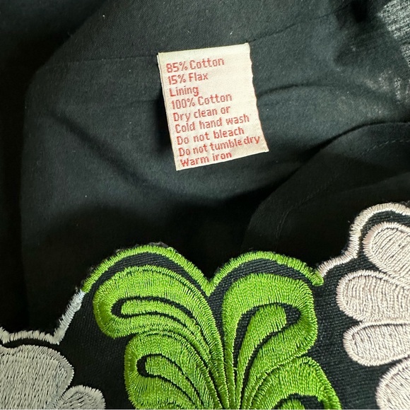 ANTHROPOLOGIE Snak Embroidered Multi Color Floral A Line Skirt SZ 6 - Picture 5 of 12